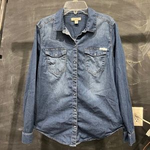 Calvin Klein Denim Shirt with snaps  Size M